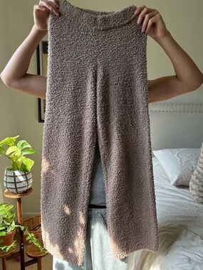 Aritzia Babaton Brown/Taupe Wide leg Fuzzy Pants